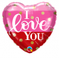 I Love You Red & Pink Heart Foil Balloon- Inflated