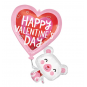 Valentine Floating Bear Foil Balloon- Inflated