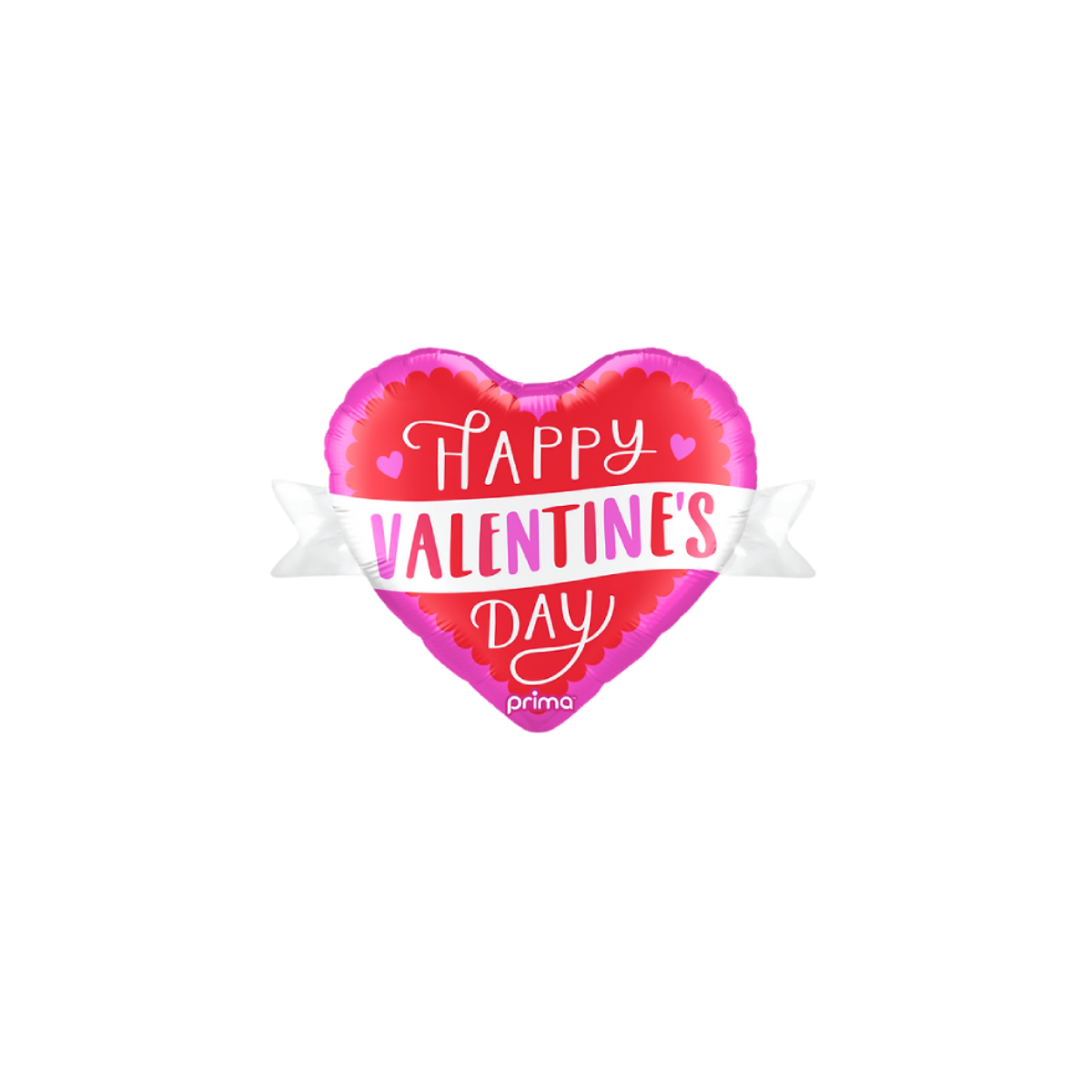 Large Happy Valentine's Day Red Heart Foil Balloon - Inflated