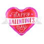 Large Happy Valentine's Day Red Heart Foil Balloon - Inflated