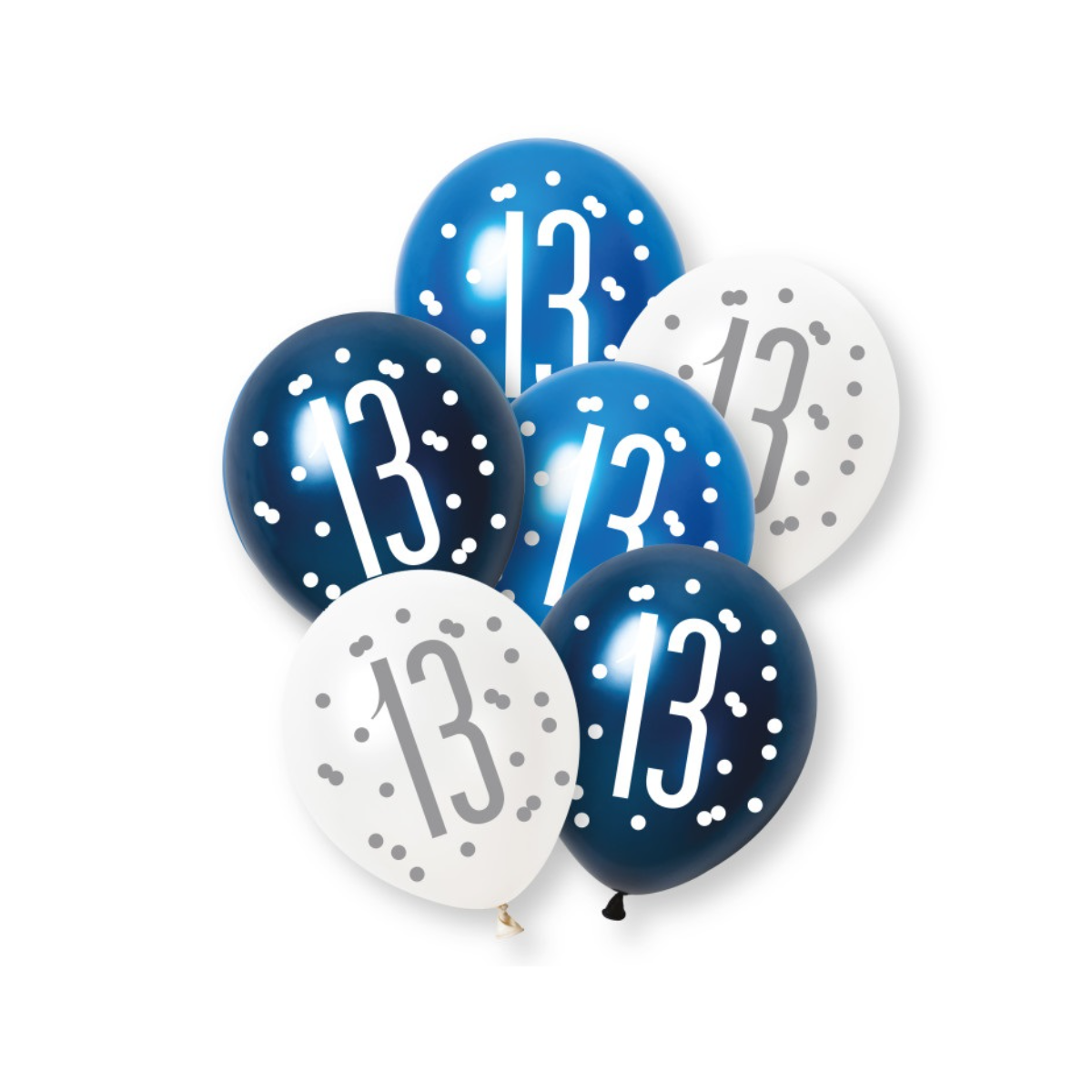 Blue Age 13 Latex Balloons - Inflation Options