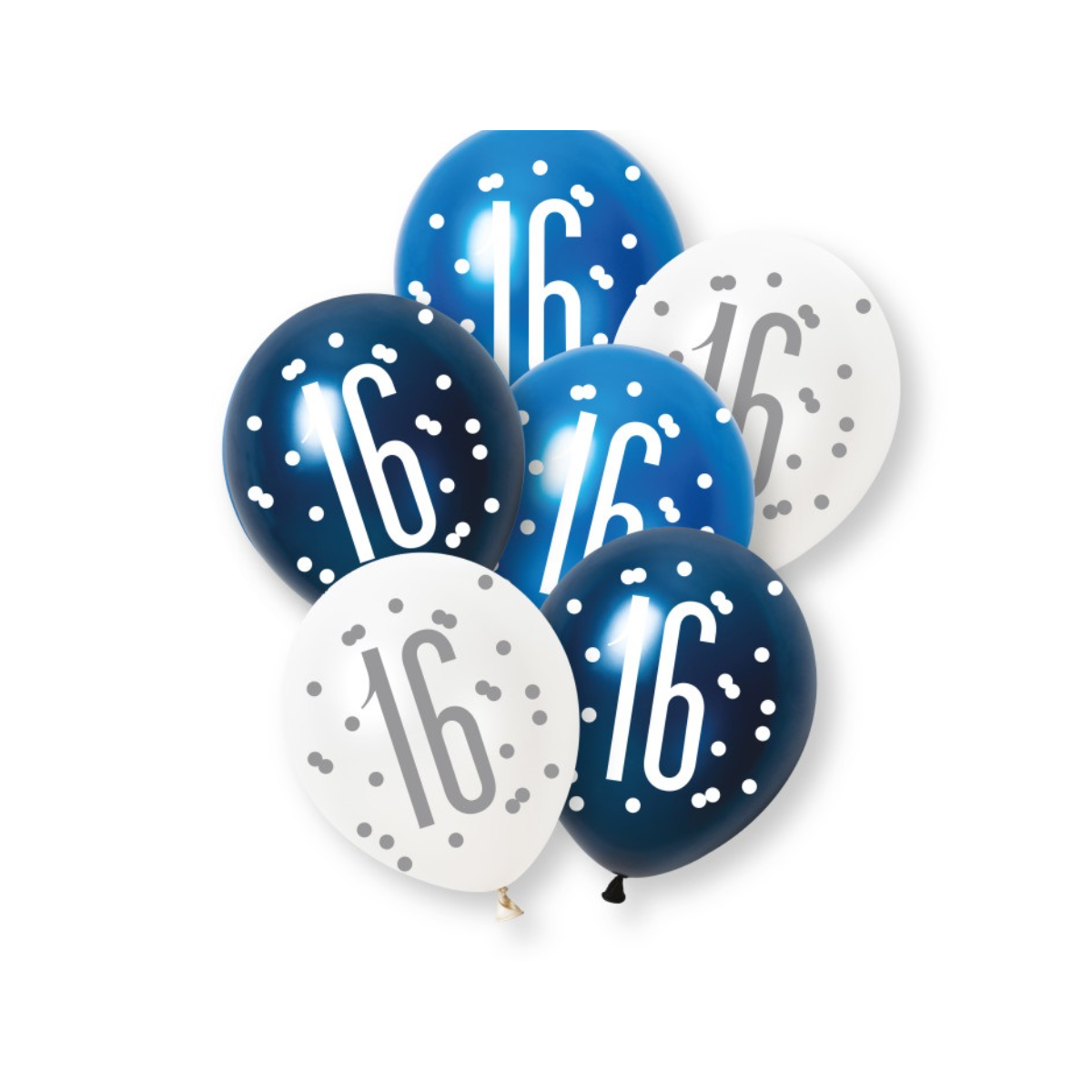 Blue Age 16 Latex Balloons - Inflation Options