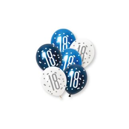 Blue Age 18 Latex Balloons - Inflation Options