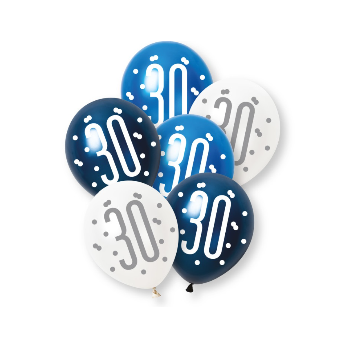 Blue Age 30 Latex Balloons - Inflation Options