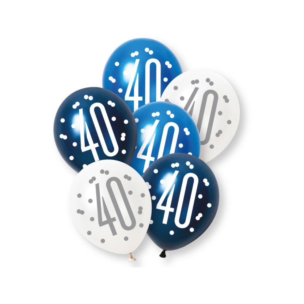 Blue Age 40 Latex Balloons - Inflation Options