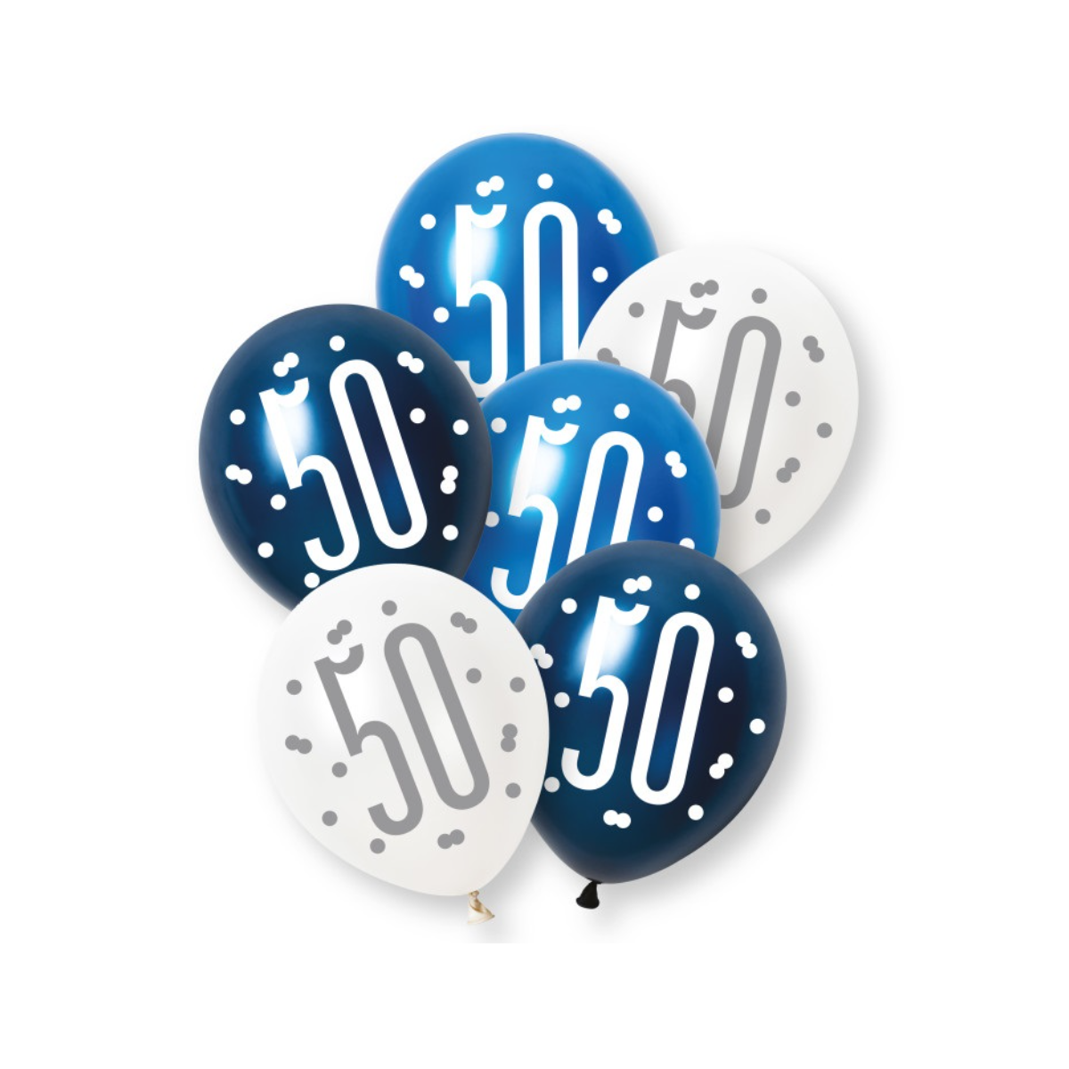 Blue Age 50 Latex Balloons - Inflation Options