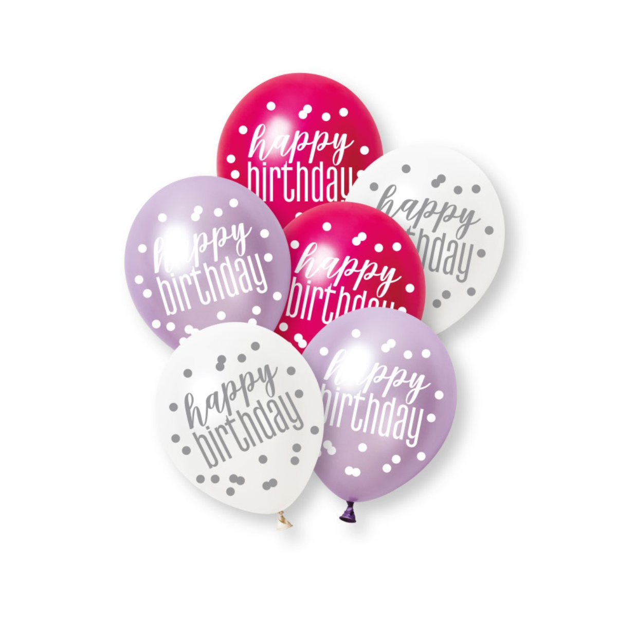 Pink Happy Birthday Latex Balloons - Inflation Options