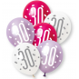 Pink Age 30 Latex Balloons - Inflation Options