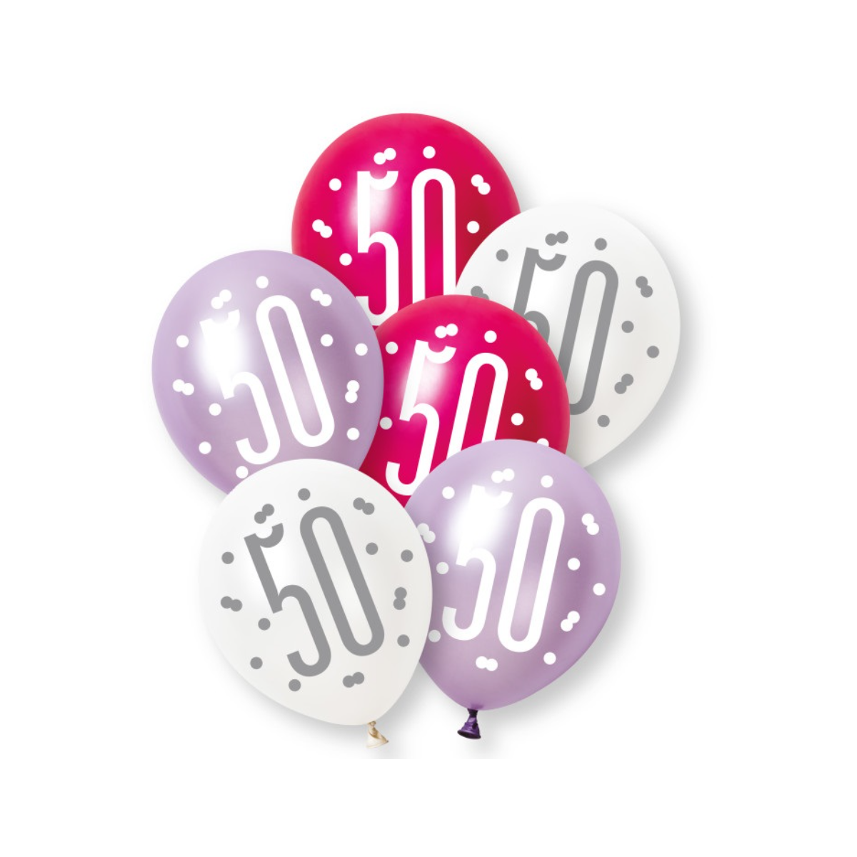 Pink Age 50 Latex Balloons - Inflation Options