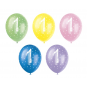 Multicoloured Age 1 Latex Balloons - Inflation Options