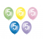 Multicoloured Age 5 Latex Balloons - Inflation Options