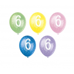 Multicoloured Age 6 Latex Balloons - Inflation Options