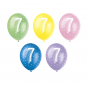 Multicoloured Age 7 Latex Balloons - Inflation Options