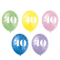 Multicoloured Age 40 Latex Balloons - Inflation Options