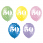 Multicoloured Age 50 Latex Balloons - Inflation Options