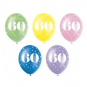 Multicoloured Age 60 Latex Balloons - Inflation Options