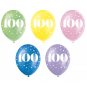 Multicoloured Age 100 Latex Balloons - Inflation Options