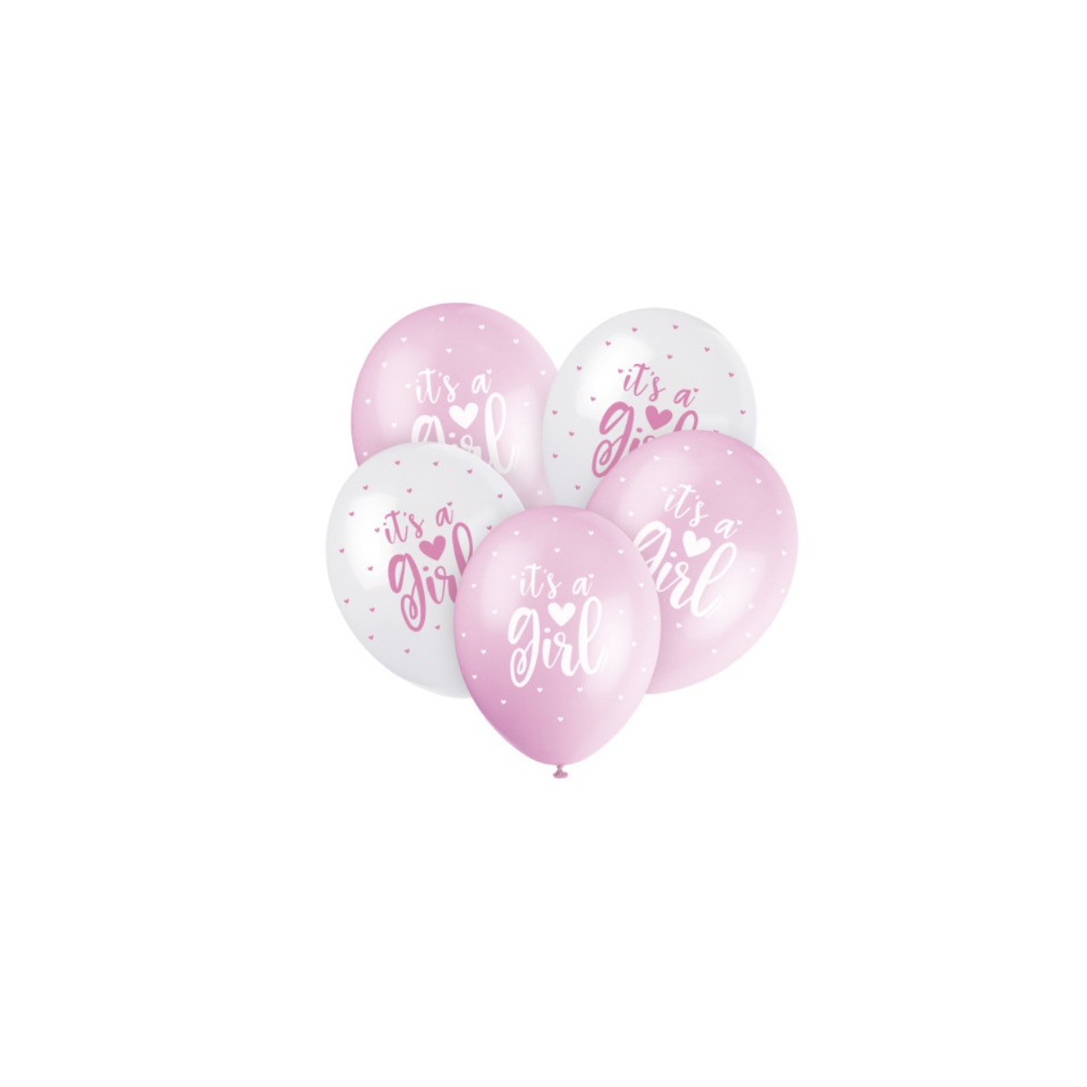 Pink It's A Girl Latex Balloons - Inflation Options