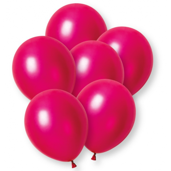 Plain Fuchsia Pink Pearl Latex Balloons - Inflation Options