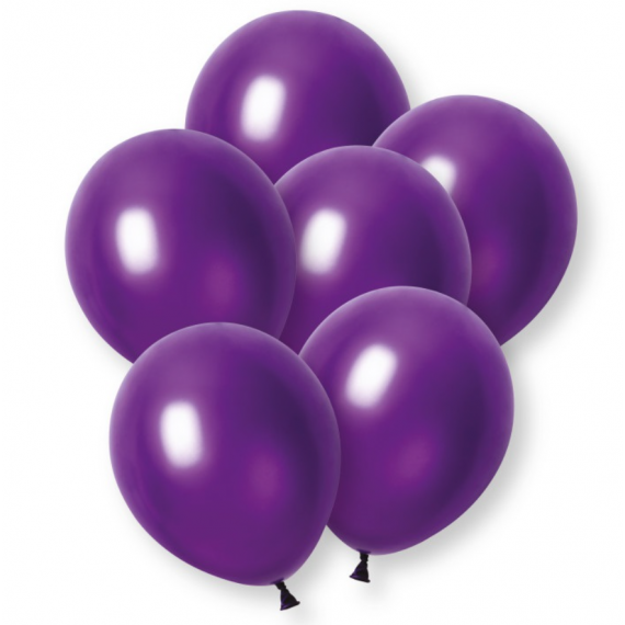 Plain Dark Purple Pearl Latex Balloons - Inflation Options