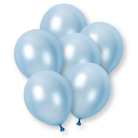 Plain Blue Pearl Latex Balloons - Inflation Options