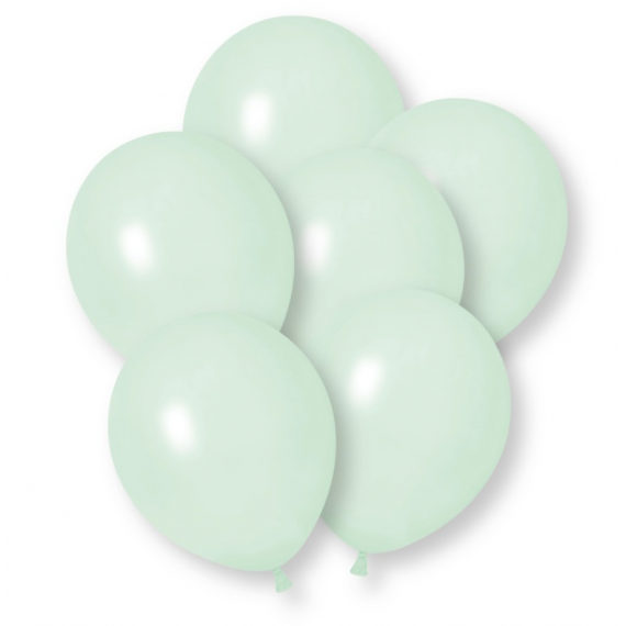 Plain Pastel Green Latex Balloons - Inflation Options