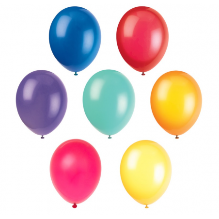 Plain Mixed Colour Latex Balloons - Inflation Options