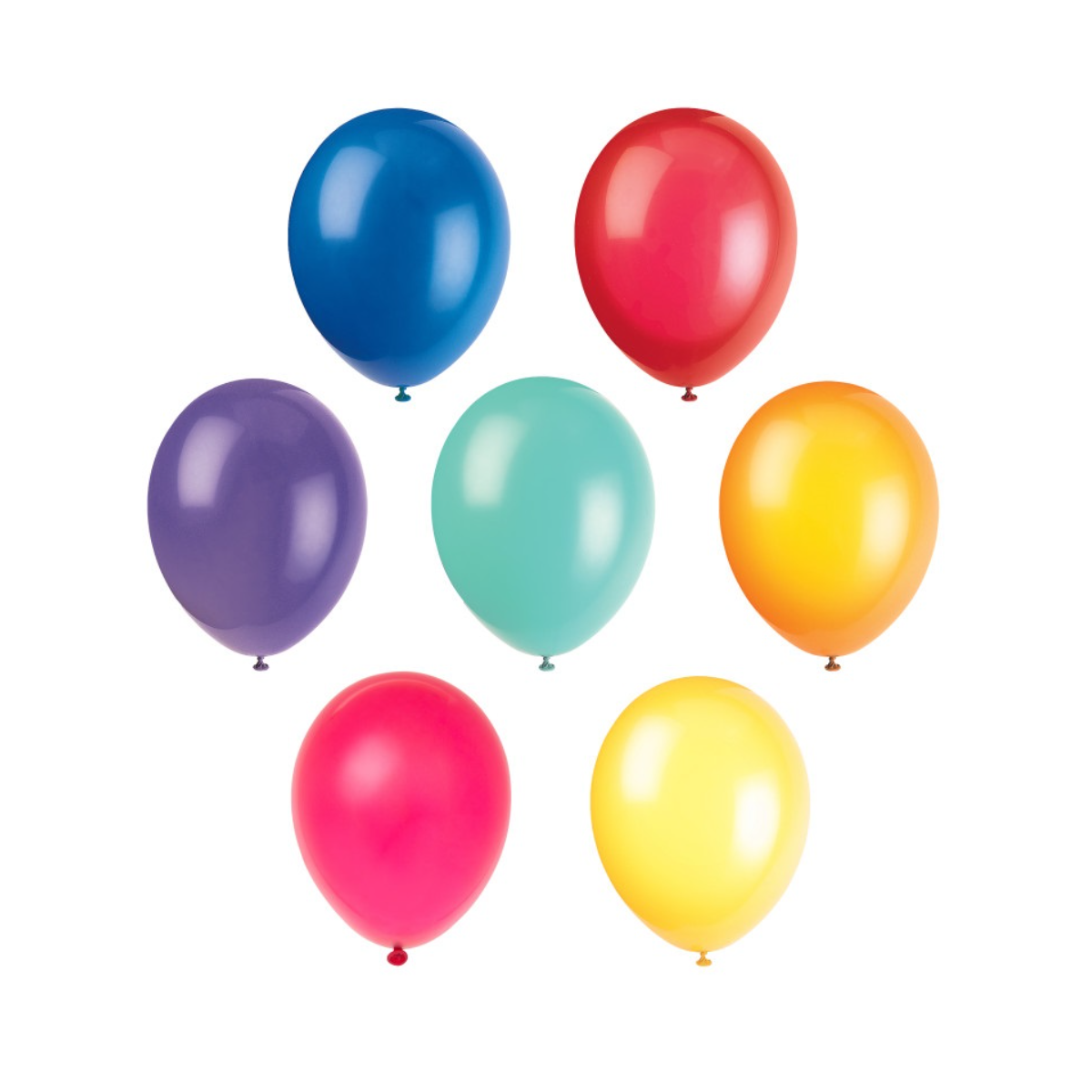 Plain Mixed Colour Latex Balloons - Inflation Options