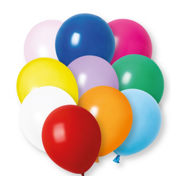 Plain Mixed Colour Latex Balloons - Inflation Options