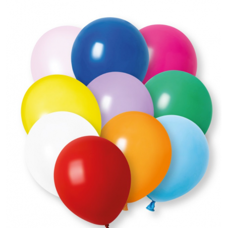 Plain Mixed Colour Latex Balloons - Inflation Options
