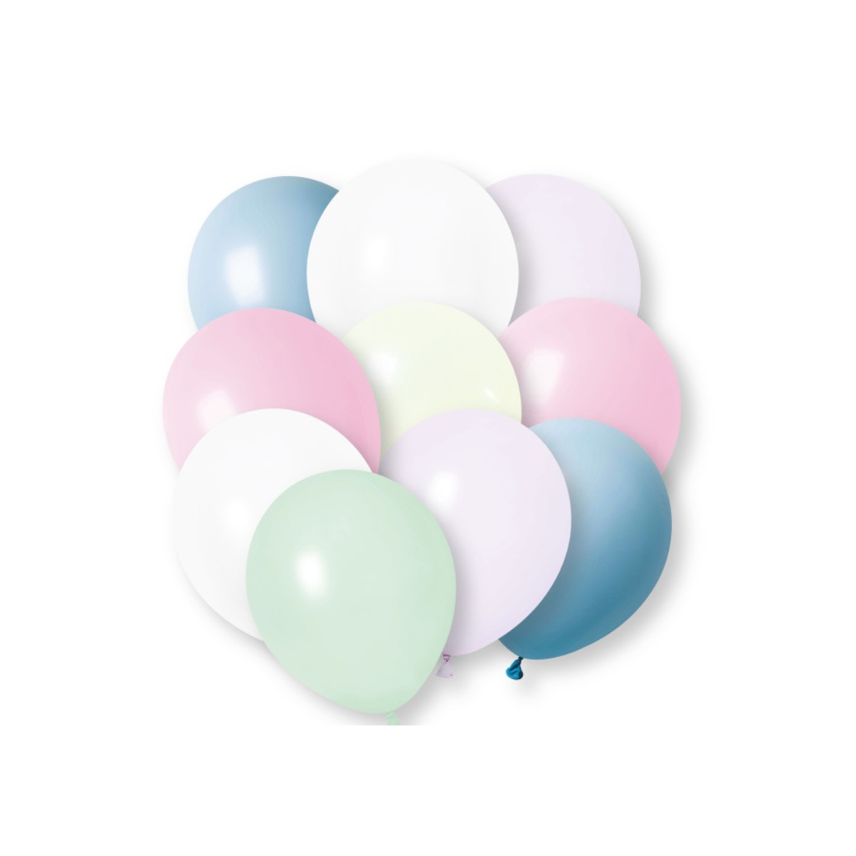 Plain Mixed Pastel Colour Latex Balloons - Inflation Options