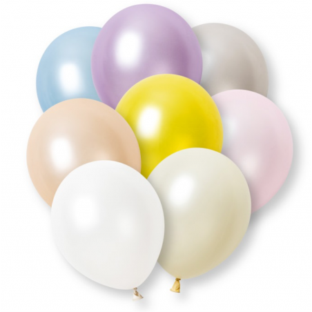 Plain Mixed Colour Pearl Latex Balloons - Inflation Options