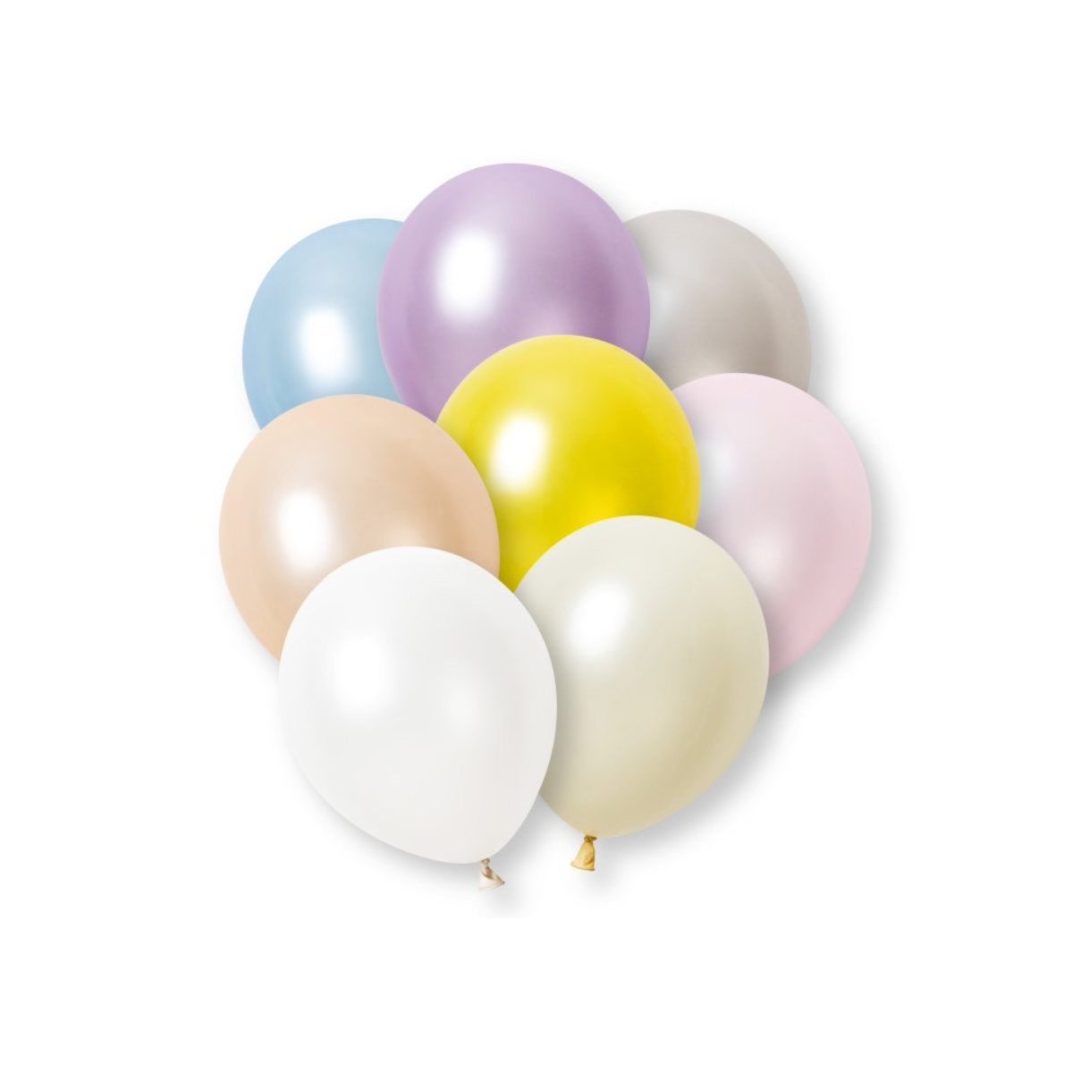 Plain Mixed Colour Pearl Latex Balloons - Inflation Options