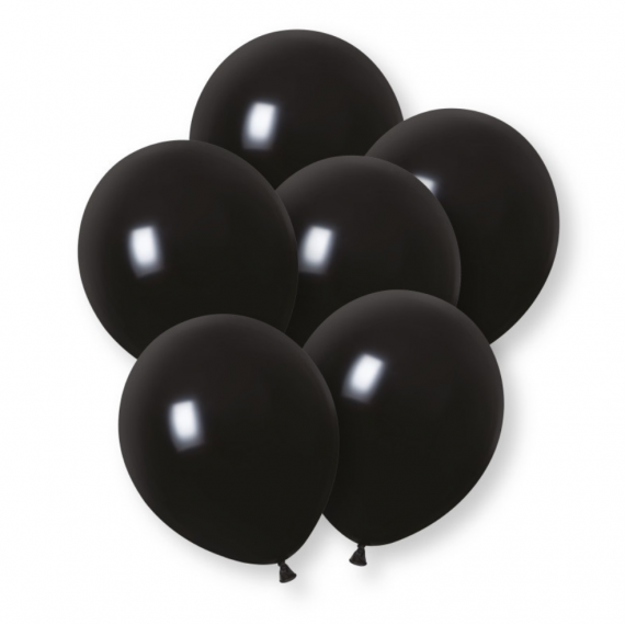 Plain Black Latex Balloons - Inflation Options