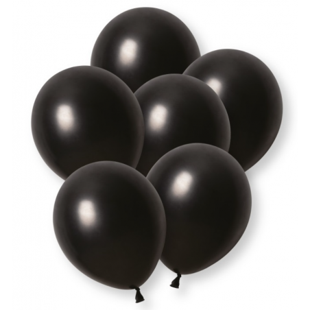 Plain Black Pearl Latex Balloons - Inflation Options