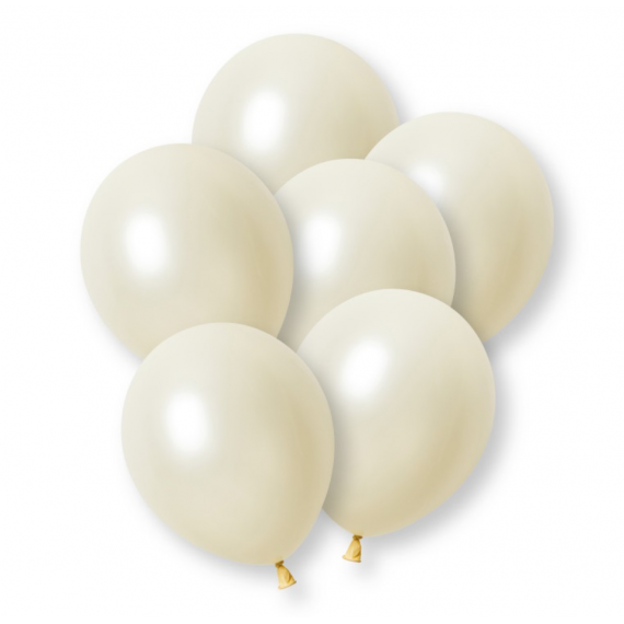 Plain Ivory Pearl Latex Balloons - Inflation Options