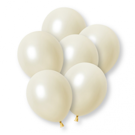 Plain Ivory Pearl Latex Balloons - Inflation Options