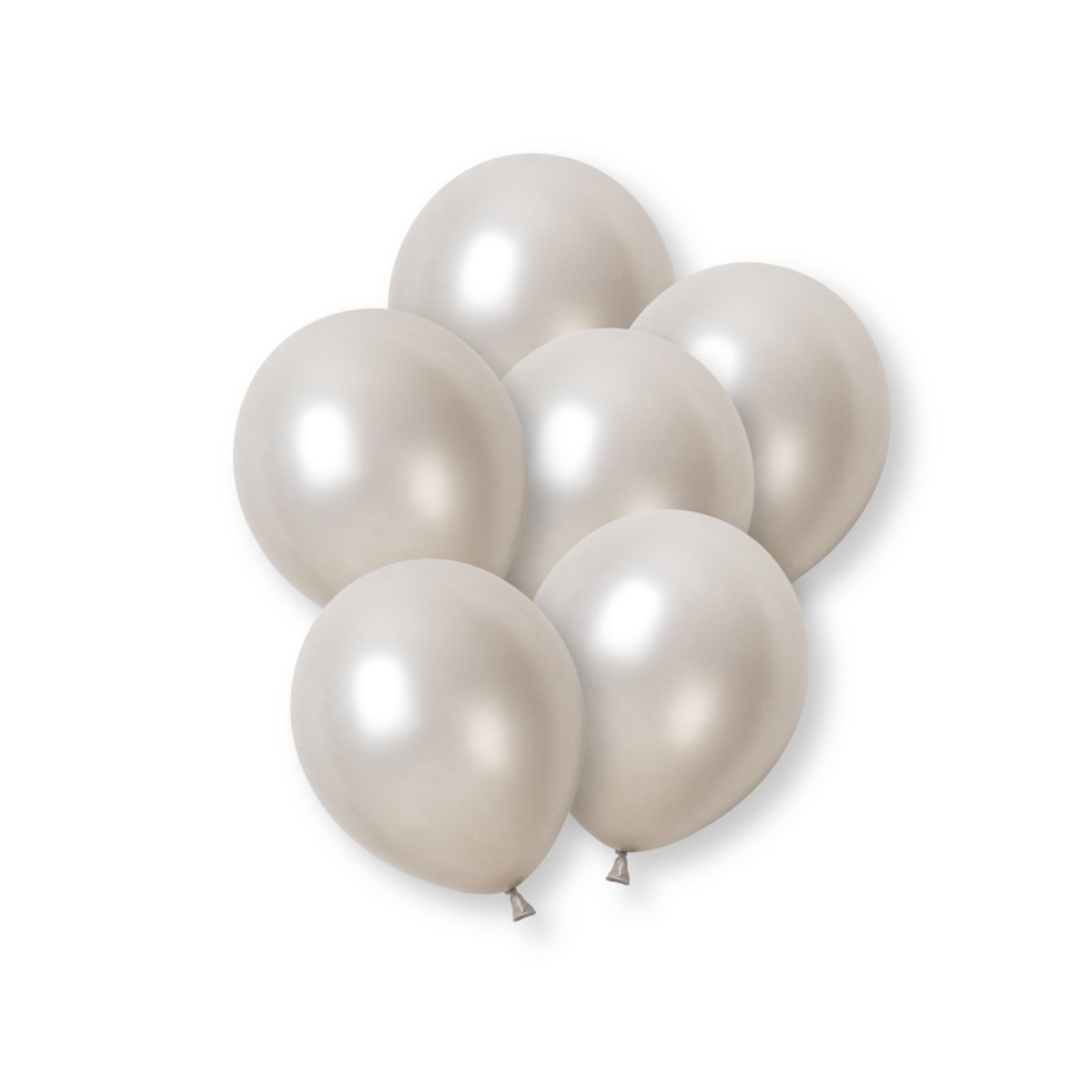 Plain Silver Pearl Latex Balloons - Inflation Options