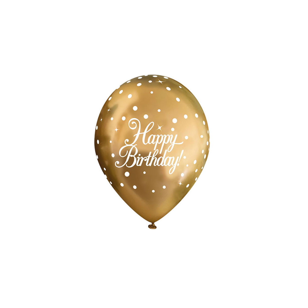 Gold Happy Birthday Latex Balloons - Inflation Options