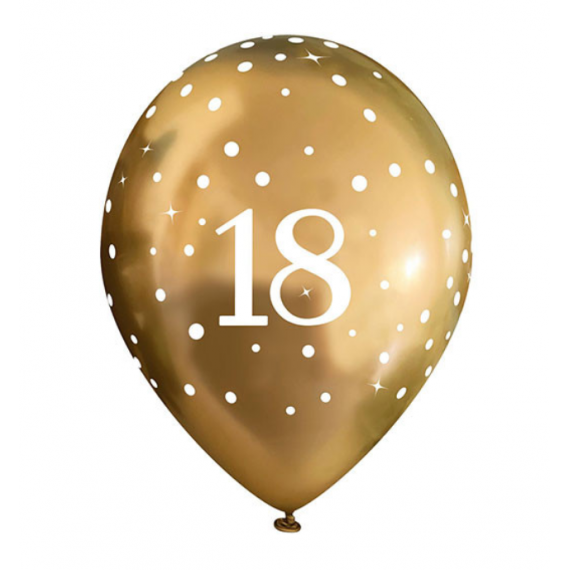 Gold 18 Latex Balloons - Inflation Options