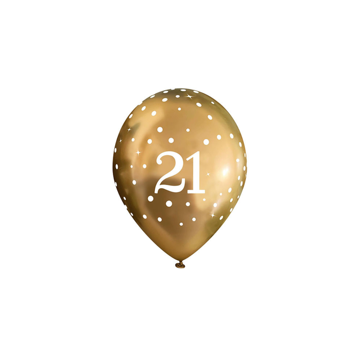 Gold 21 Latex Balloons - Inflation Options
