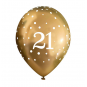 Gold 21 Latex Balloons - Inflation Options