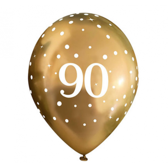Gold 90 Latex Balloons - Inflation Options