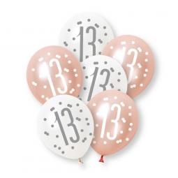 Rose Gold 13 Latex Balloons - Inflation Options