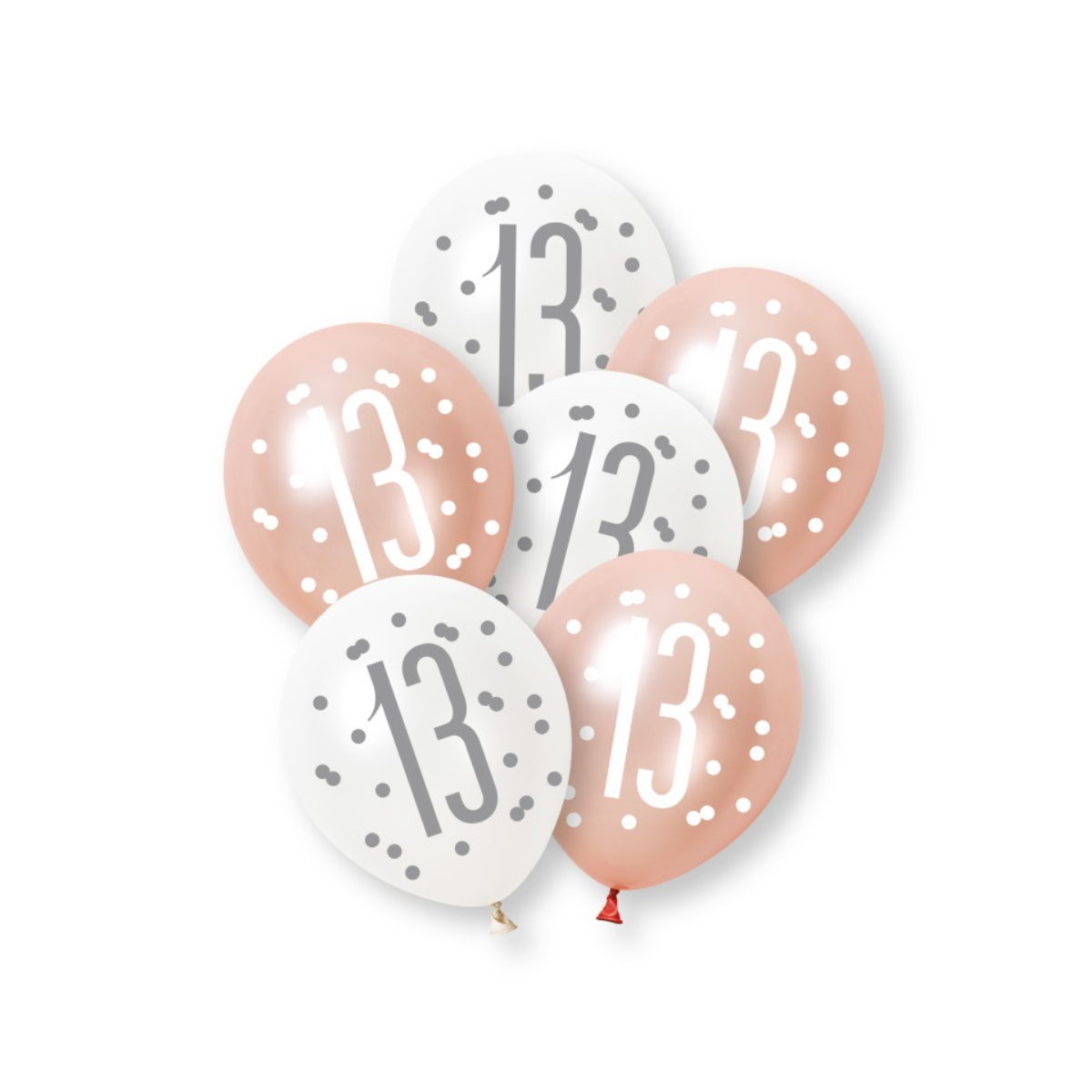 Rose Gold 13 Latex Balloons - Inflation Options