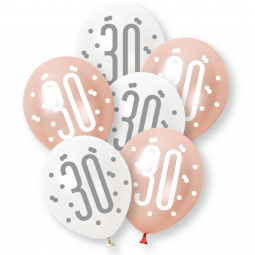 Rose Gold 30 Latex Balloons - Inflation Options