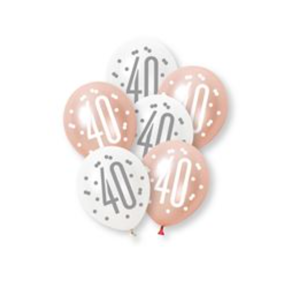 Rose Gold 40 Latex Balloons - Inflation Options
