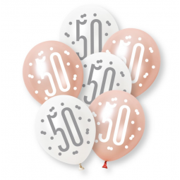 Rose Gold 50 Latex Balloons - Inflation Options