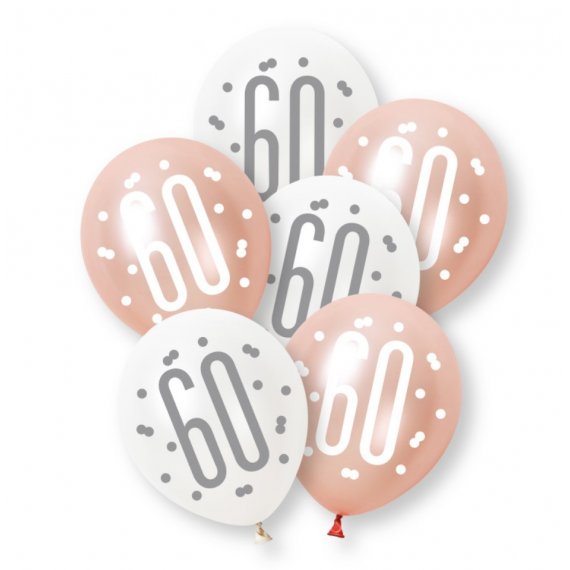 Rose Gold 60 Latex Balloons - Inflation Options