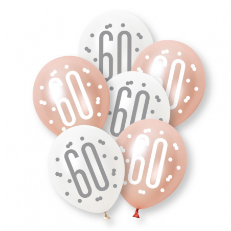 Rose Gold 60 Latex Balloons - Inflation Options